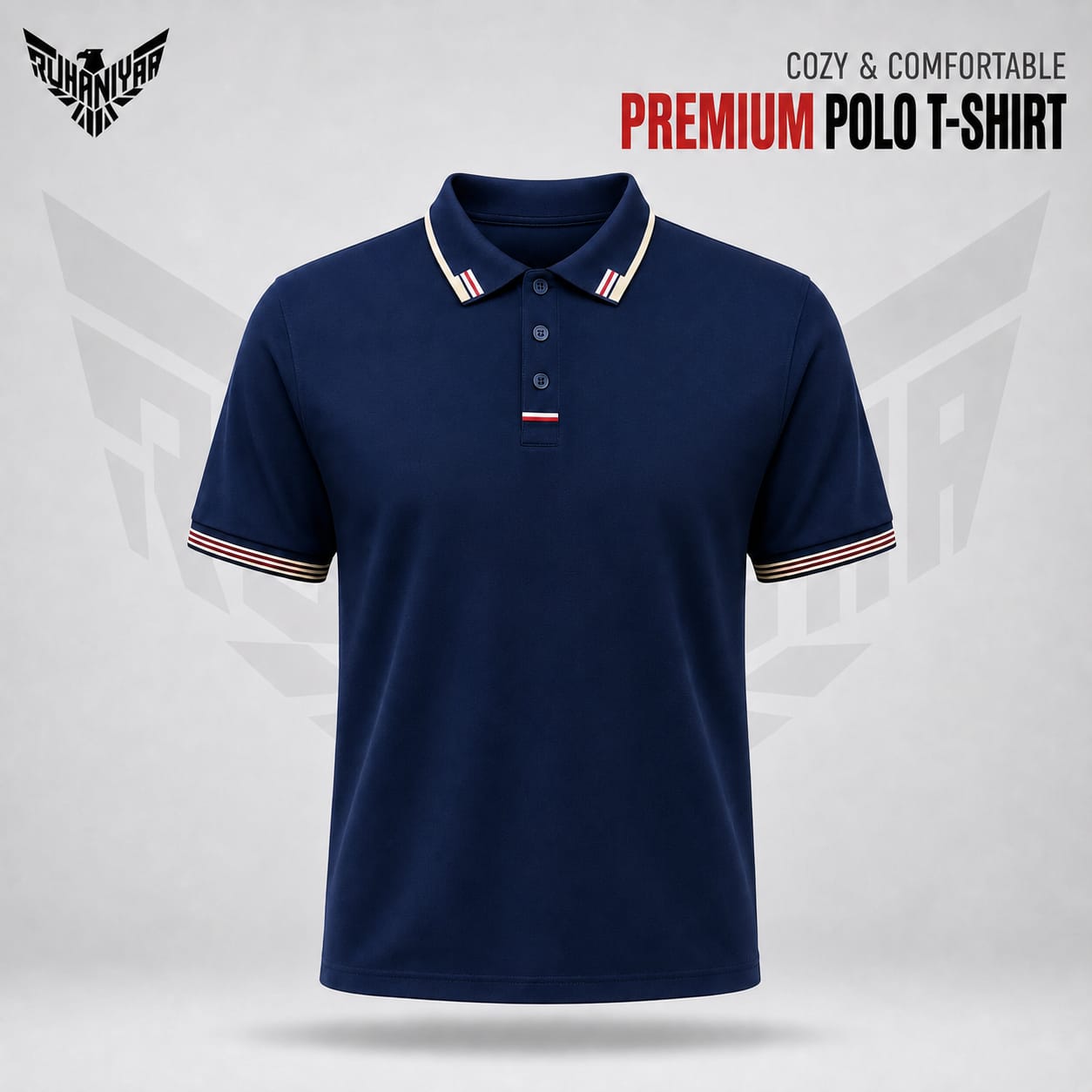 WhatsApp Image 2026-07-19 at 11.20.39 PM Men’s Navy Blue Polo T-Shirt - Image 1